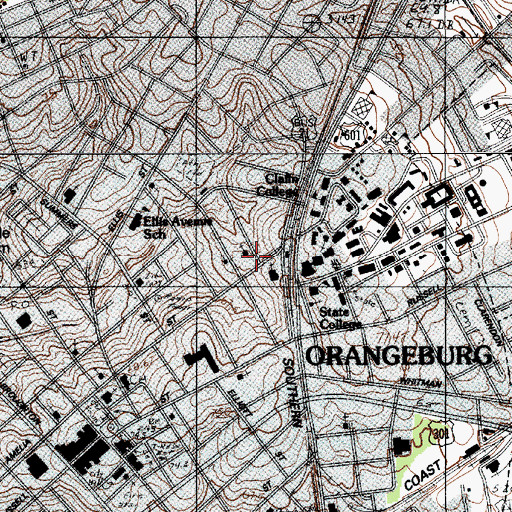 Topographic Map of New Mount Zion Baptist Church, SC