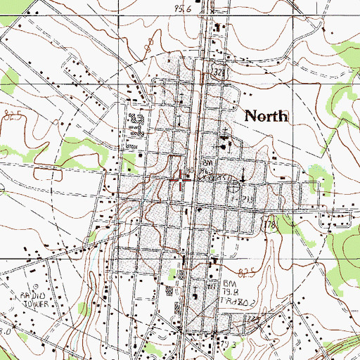 Topographic Map of North United Methodist Church, SC