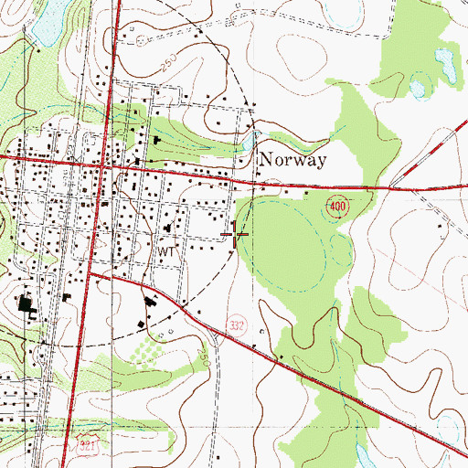 Topographic Map of Norway Baptist Church, SC