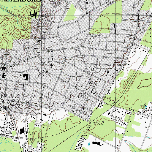 Topographic Map of University of South Carolina Salkehatchie East Library Building, SC