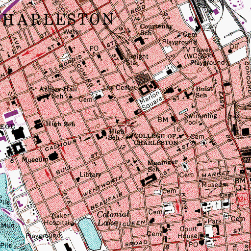 Topographic Map of Addlestone Library, SC
