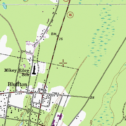 Topographic Map of Beaufort County Library Bluffton Branch, SC