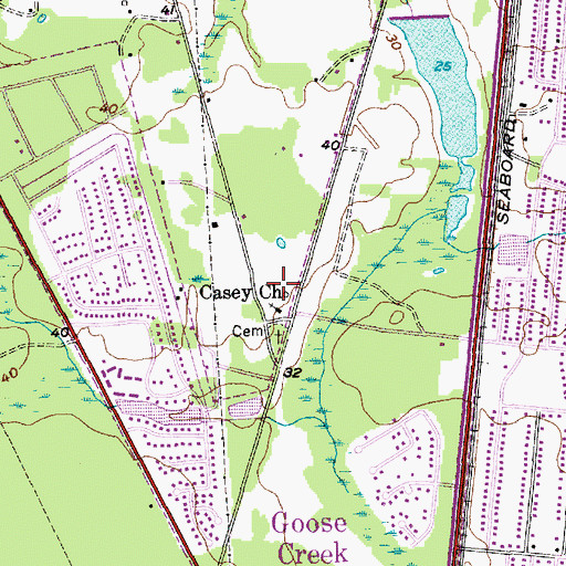 Topographic Map of Berkeley County Library Goose Creek Branch, SC