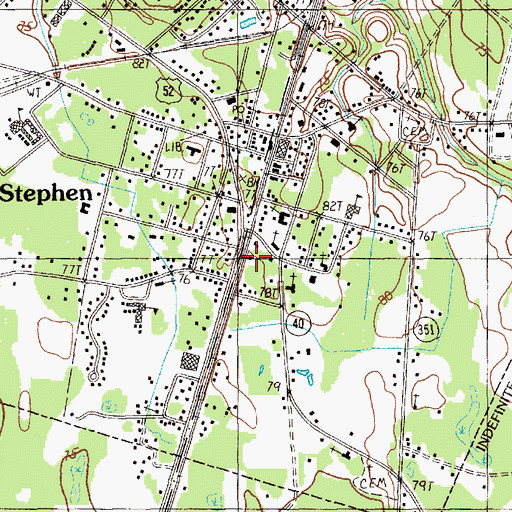 Topographic Map of Berkeley County Library Saint Stephen Branch, SC