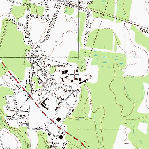 Topographic Map of Carroll and Lebby Learning Resource Center, SC