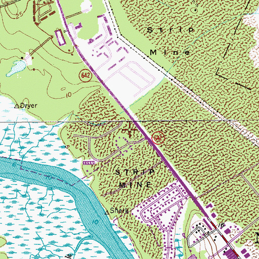 Topographic Map of Dorchester Road Regional Library, SC