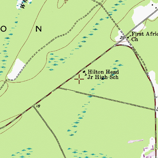 Topographic Map of Beaufort County Library Hilton Head Island Branch Library, SC