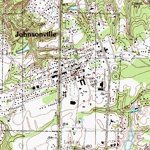 Topographic Map of Johnsonville Public Library, SC