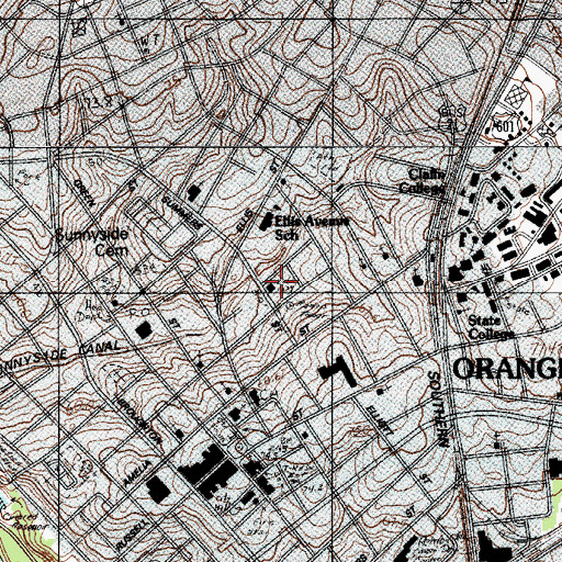 Topographic Map of Orangeburg County Library, SC