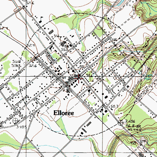 Topographic Map of Orangeburg County Library Mentor Branch, SC