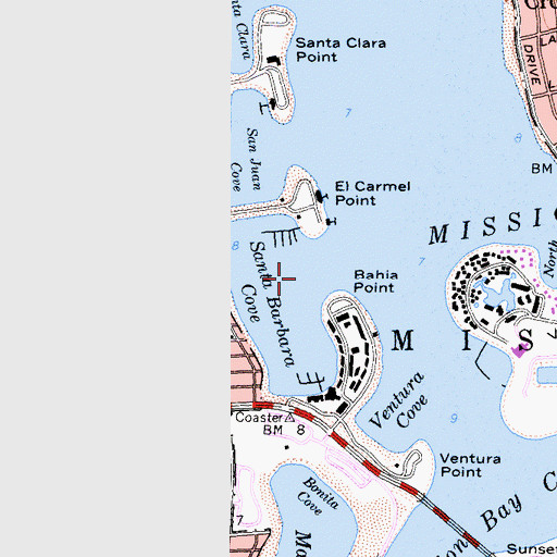 Topographic Map of Santa Barbara Cove, CA