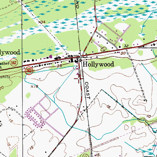 Topographic Map of Charleston County Public Library Saint Pauls Branch, SC