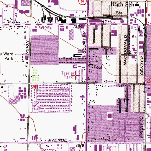 Topographic Map of Karmella Mobile Home Park, AZ