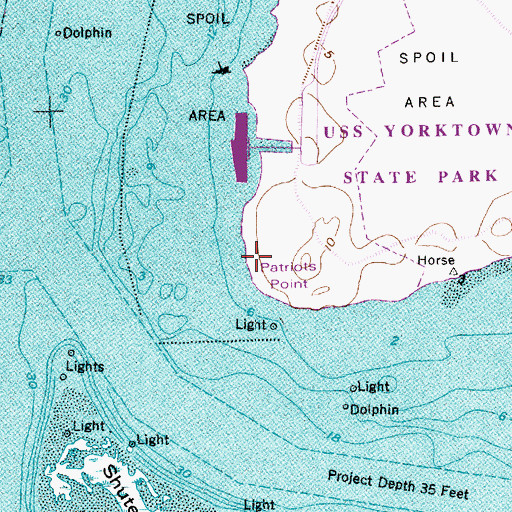 Topographic Map of Charleston Harbor Marina, SC