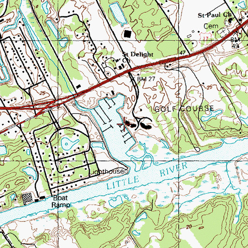 Topographic Map of Coquina Harbour, SC