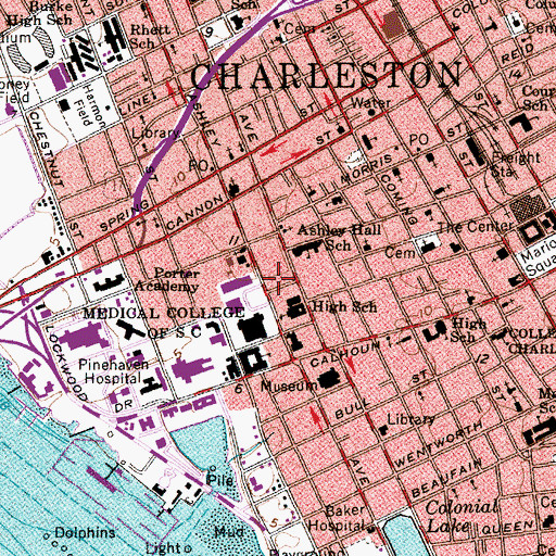 Topographic Map of MacAulay Museum of Dental History, SC