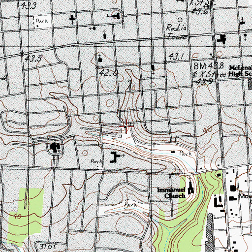 Topographic Map of Florence Museum of Art Science and History, SC