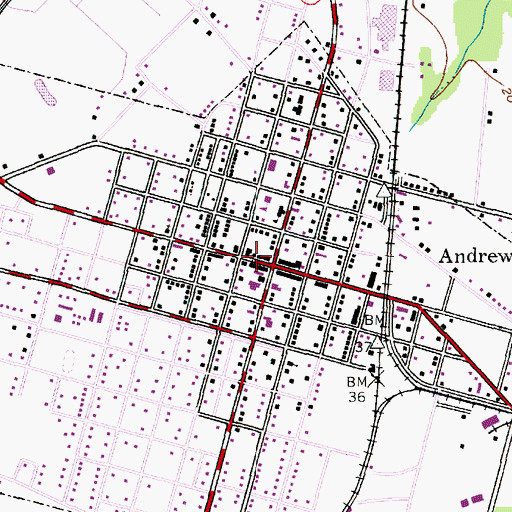Topographic Map of Andrews Old Town Hall Museum, SC