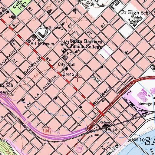 Topographic Map of Antioch University Santa Barbara Campus, CA