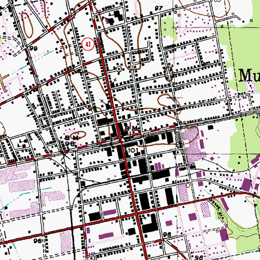 Topographic Map of Mullins Municipal Court, SC