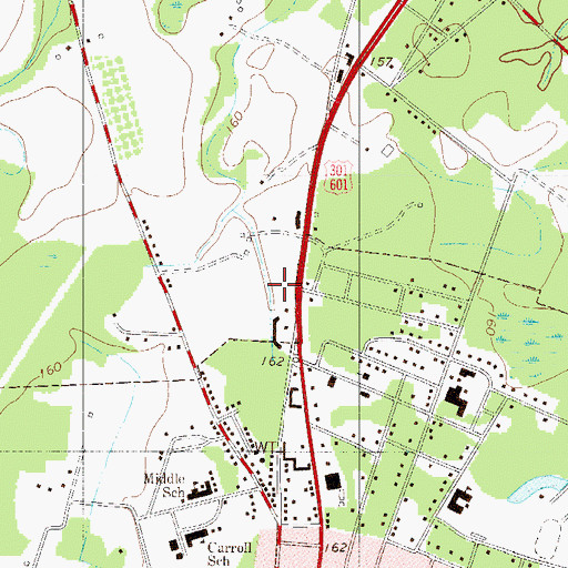 Topographic Map of South Carolina Department of Motor Vehicles Bamberg Office, SC