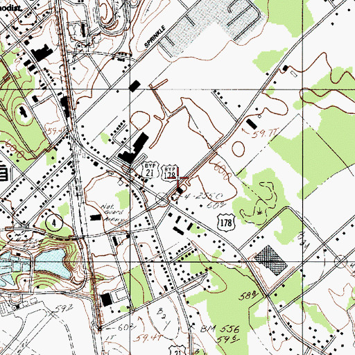 Topographic Map of South Carolina Department of Motor Vehicles Orangeburg Office, SC