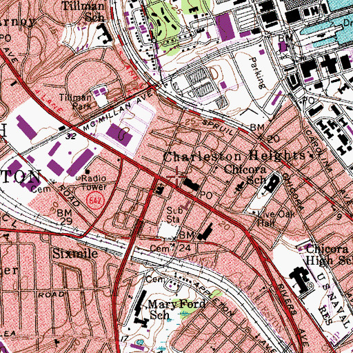 Topographic Map of Charleston County Department of Social Services, SC