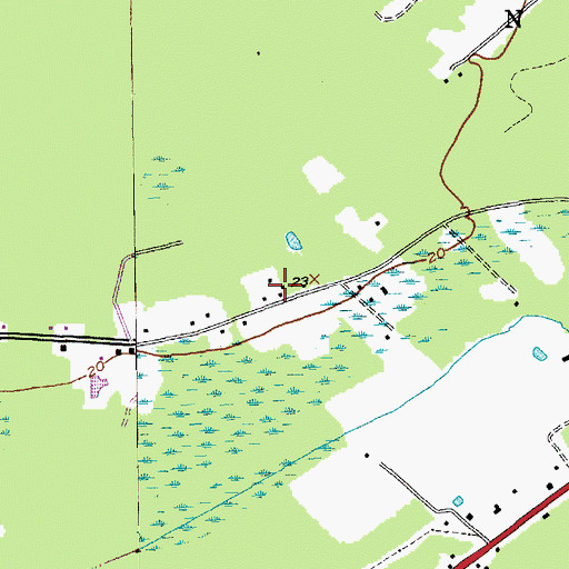 Topographic Map of McClellanville Magistrate Office, SC