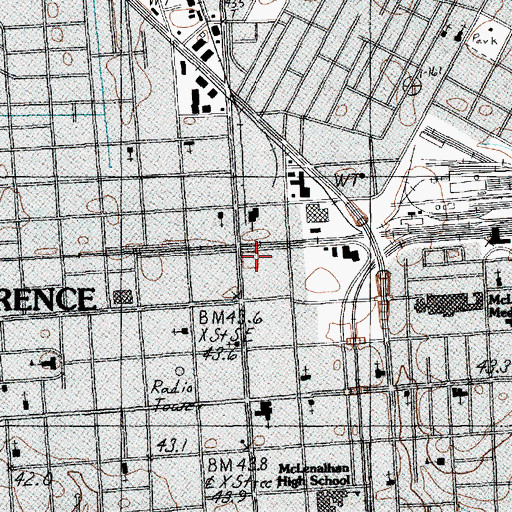 Topographic Map of Florence City Managers Office, SC