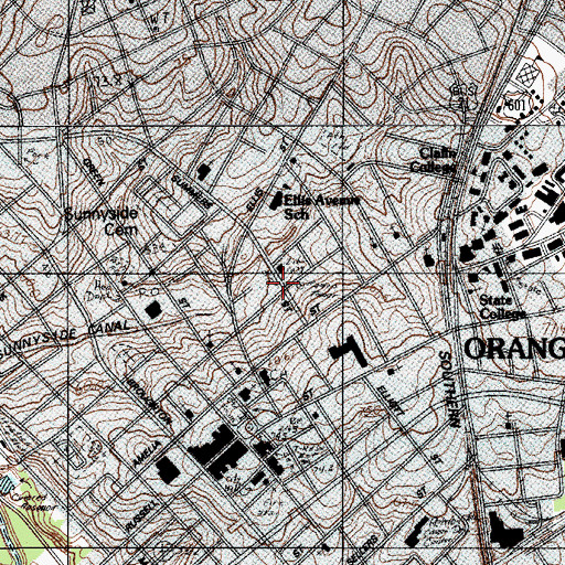 Topographic Map of Orangeburg County Administration Building, SC