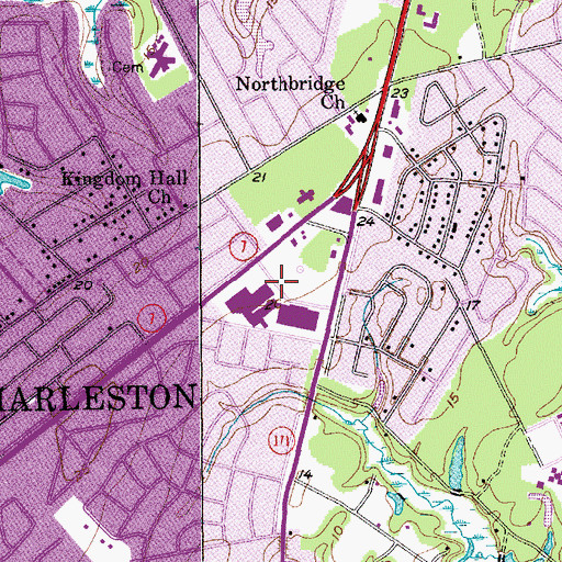 Topographic Map of South Carolina State Highway Department, SC