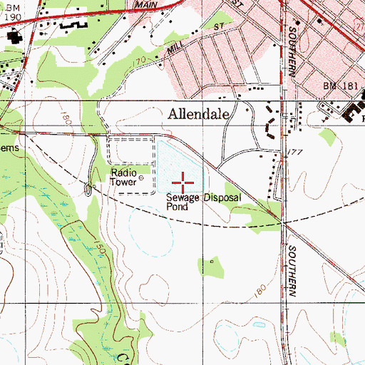 Topographic Map of Allendale Wastewater Treatment Facility, SC