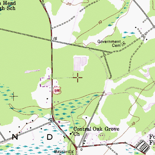 Topographic Map of Hilton Head Number 1 Public Sanitation Department, SC