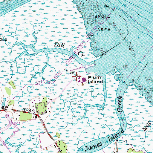 Topographic Map of Plum Island Wastewater Treatment Plant, SC