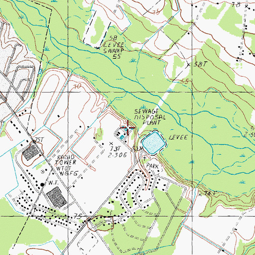 Topographic Map of Lake City Wastewater Treatment Plant, SC