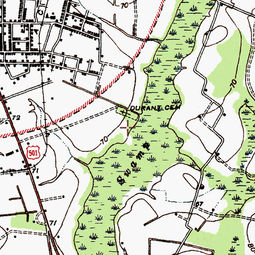 Topographic Map of South Main Street Wastewater Treatment Facility, SC