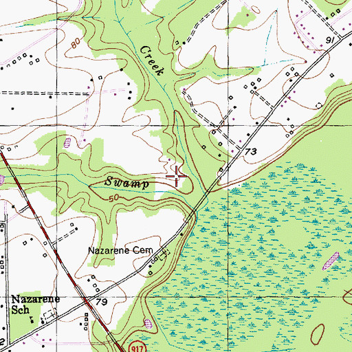 Topographic Map of Mullins Wastewater Treatment Plant, SC