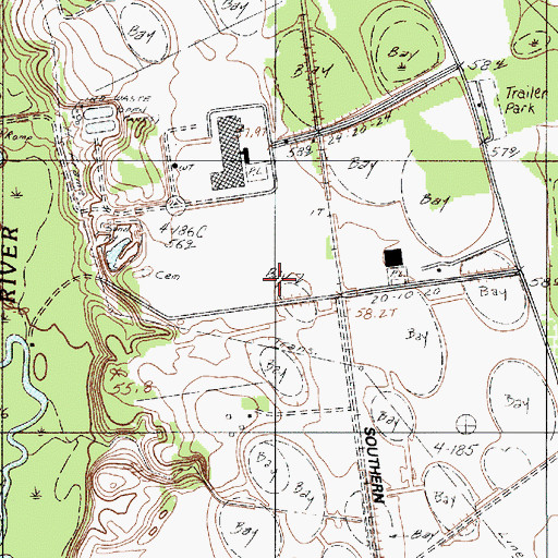 Topographic Map of Orangeburg Wastewater Treatment Facility, SC