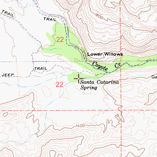Topographic Map of Santa Catarina Spring, CA