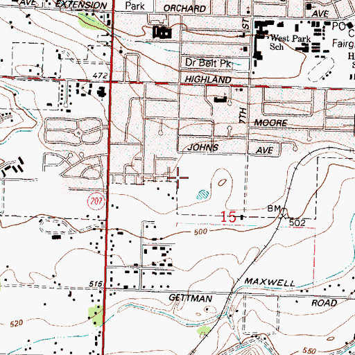 Topographic Map of Desert View Elementary School, OR