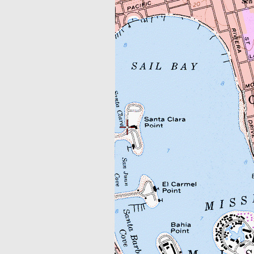 Topographic Map of Santa Clara Point, CA