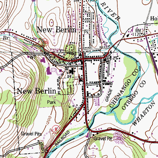 Topographic Map of Saint Andrew's Cemetery, NY