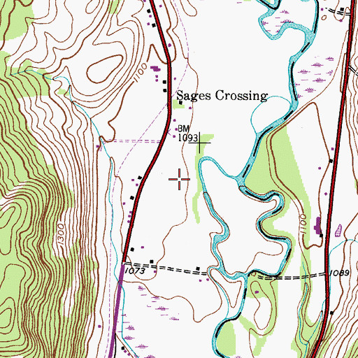 Topographic Map of Unadilla Valley Central School, NY