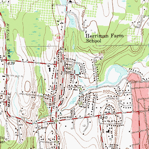 Topographic Map of Congregation Avney Tzedek, NY