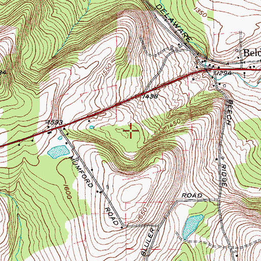 Topographic Map of Wooded Estates, NY