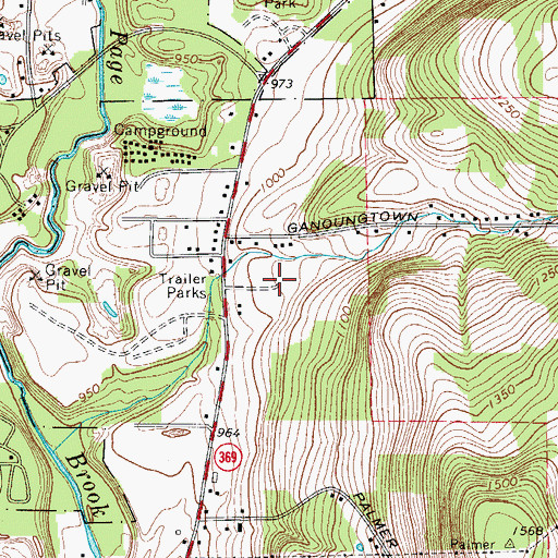 Topographic Map of Fenton Mobile Home Park, NY