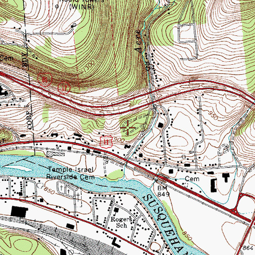 Topographic Map of Kirkwood Mobile Home Court, NY