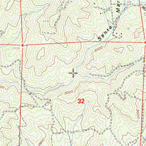 Topographic Map of Santa Margarita Canyon, CA