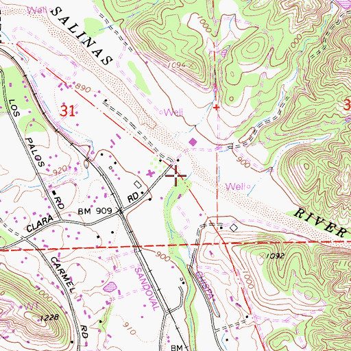 Topographic Map of Santa Margarita Creek, CA