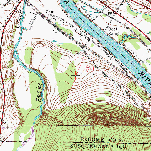 Topographic Map of Fountain Blue Mobile Home Park, NY